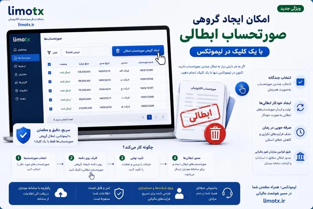 ابطال گروهی صورتحساب ها با یک کلیک در لیموتکس - عکس