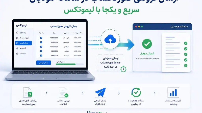راهنمای ارسال گروهی صورتحساب در لیموتکس-عکس