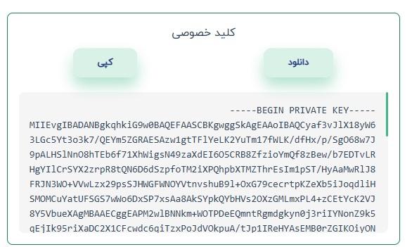 کپی کلید خصوصی سامانه مودیان