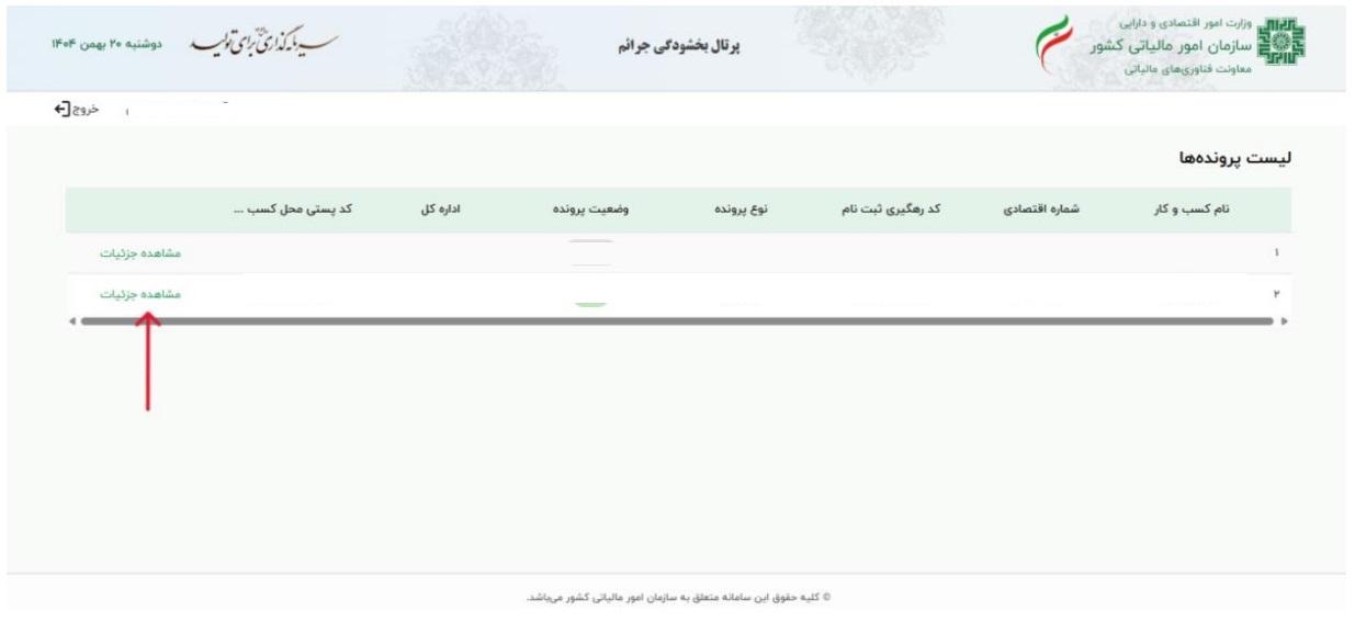 لیستی از پرونده های خود