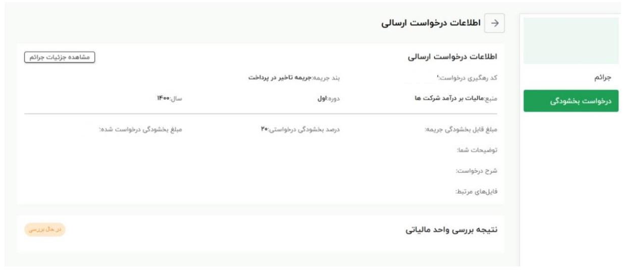 وضعیت درخواست خود را مشاهده کنید.